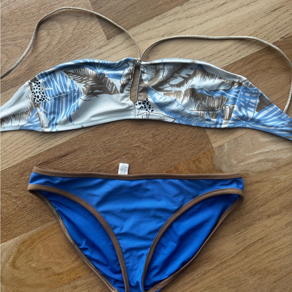 Aerie Tropical Bikini small top large bottom - Picture 8 of 11
